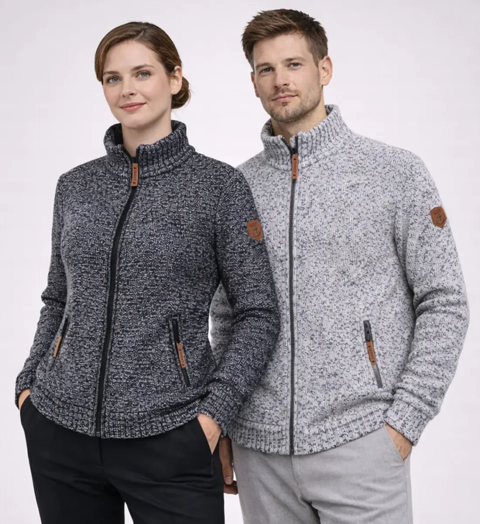 Alvin Unisex Zip-Up Knit Jacket – Structured Knitwear