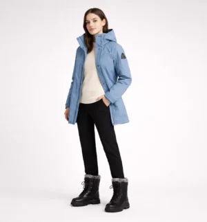 Women’s Hooded Mid-Length Jacket Light Blue - SL95578 - 2