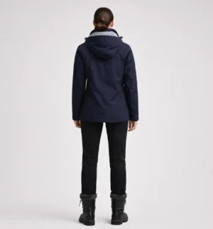 Women’s Hooded Mid-Length Jacket Navy Color - SL95578 - 2