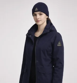 Women’s Hooded Mid-Length Jacket Navy Color - SL95578 - 5