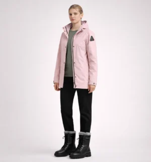 Women’s Hooded Mid-Length Jacket Pink Color - SL95578 -