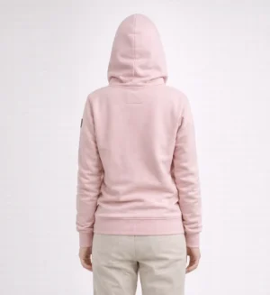 Ladies Sweat Jacket Plain with Hood and zip-Rose-SL4009-56