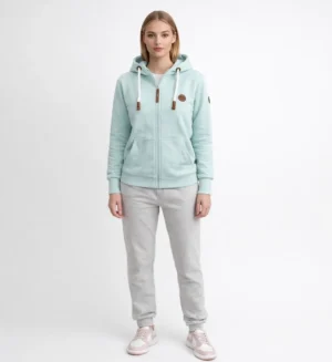 Ladies Sweater Jacket Plain with Hood and zip-Mini-SL4009-2