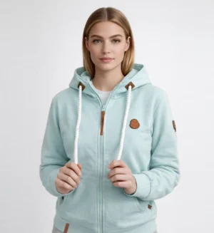 Ladies Sweater Jacket Plain with Hood and zip-Mini-SL4009