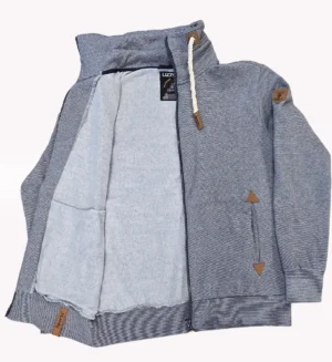 Mens CVC Jacket fijne streep-Gray Milans- BD4005-3