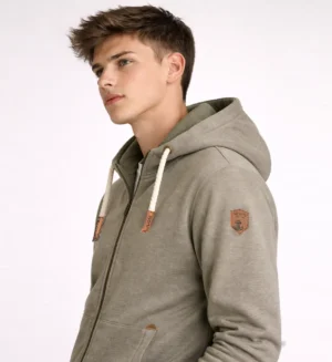 Mens CVC Jacket hood-Olive milans-SL008-2