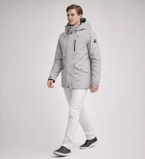 Mens Rain Jacket-Light grey- SL90319 - 1