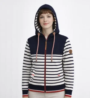 Womens Sweet Jacket with strips stylish-BD20477-4