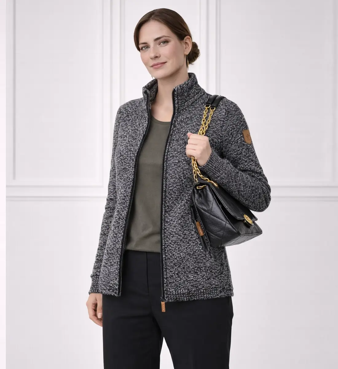 Alvin Unisex Zip-Up Knit Jacket – Structured Knitwear - Afbeelding 2